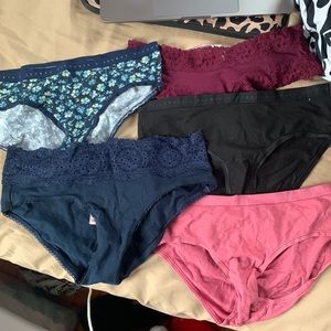 Victorias Secret Underwear. 4 pairs hiphuggers. 1 pair cheeky
